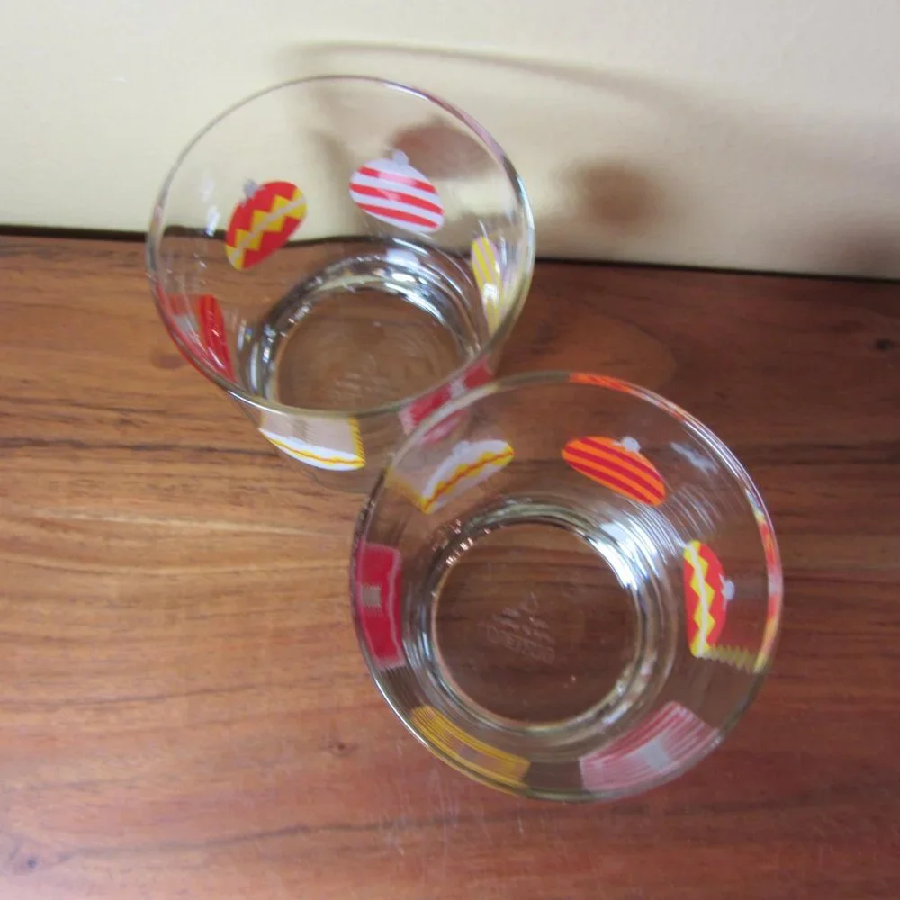 10 oz Ikea France Godis Vinter glasses ornaments pair of 2 (W4362)